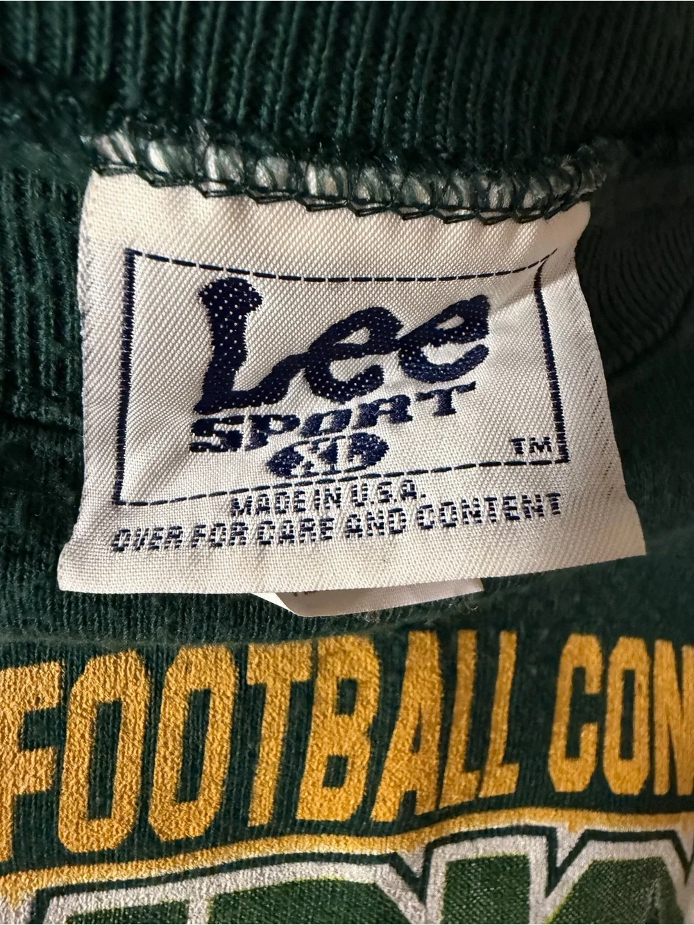 Lee Green Bay Packers Green Crewneck Sweatshirt with Yellow & White Graphics